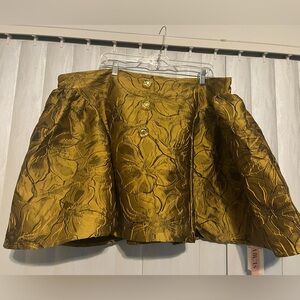 Plus Size Jacquard Zipper High Waist Skirt